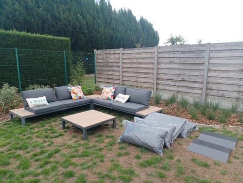 Grote lounge met kussens, Tuin en Terras, Tuinsets en Loungesets, Gebruikt, Hout, Ophalen