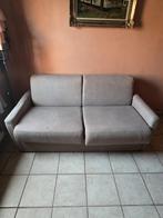 Canapé lit 2 places en velour gris., 100 à 125 cm, Comme neuf, Enlèvement, Autres matériaux