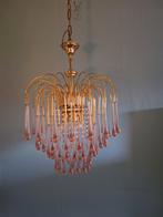 Murano roze kristallen druppelvormige waterval luster, Huis en Inrichting, Lampen | Hanglampen, Ophalen