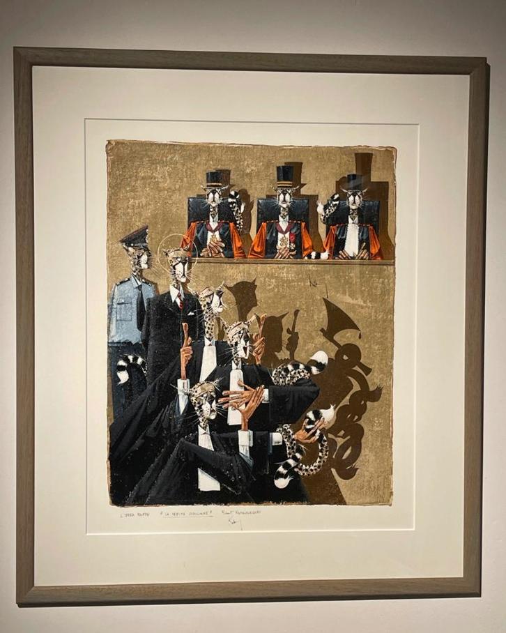 Robert Ketelslegers schilderij – juridisch thema – topstaat, Antiek en Kunst, Kunst | Schilderijen | Modern, Ophalen