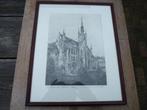 Ets van het stadhuis Sint-Niklaas., Antiek en Kunst, Kunst | Etsen en Gravures, Ophalen