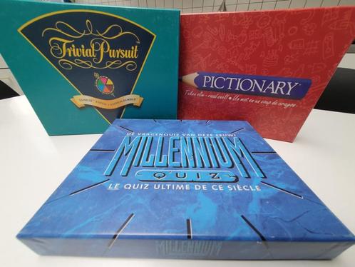 Mini Pictionary - Mini trivial Pursuit - Mini Millenium Quiz, Hobby & Loisirs créatifs, Jeux de société | Jeux de plateau, Comme neuf