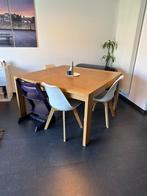 Uitschuifbare houten eettafel 140x140 tot 240 cm, Huis en Inrichting, Tafels | Eettafels, Ophalen, Gebruikt, 100 tot 150 cm, Vierkant