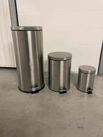 Ensemble de 3 poubelles, Enlèvement, Utilisé, Autres matériaux, À pédale