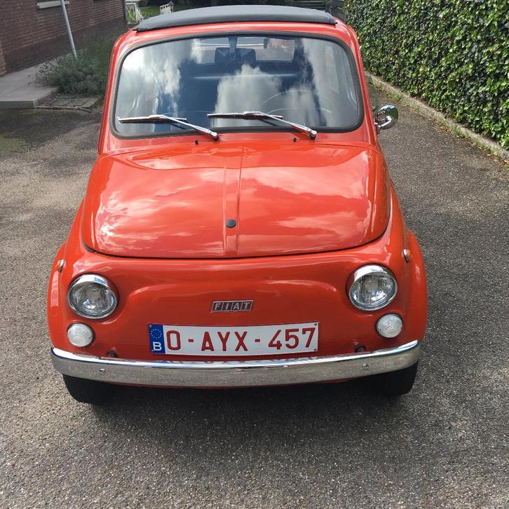 FIAT 500 R, Autos, Fiat, Particulier, Essence, Hatchback, 2 portes, Boîte manuelle, Rouge, Noir, Cuir synthéthique, Propulsion arrière