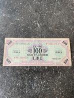 100 lire italiaans militair biljet, Postzegels en Munten, Ophalen of Verzenden