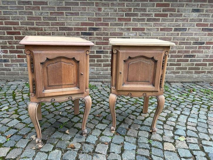 Eiken nachtkastjes (set), Huis en Inrichting, Slaapkamer | Nachtkastjes, Zo goed als nieuw, Minder dan 45 cm, Hout, Ophalen