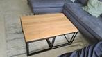 Eiken salontafels (volhout) met zwart metalen frame, Ophalen, 50 tot 100 cm, 50 tot 100 cm, Zo goed als nieuw