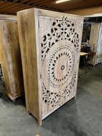 Handgesneden Kast uit India Uniek exemplaar Ibiza/Boho Nieuw, Overige houtsoorten, Met deur(en), 100 tot 150 cm, Ibiza/Boho/Botanisch