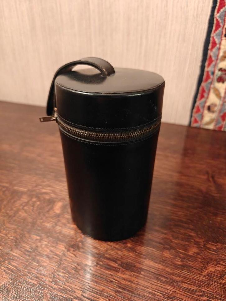 Vintage lederen AHS reisset met drie flacons voor alcohol, Antiek en Kunst, Kunst | Designobjecten, Ophalen of Verzenden