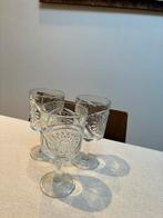 Set van 3 Vintage Wijnglazen – Geslepen Ster/Waaier Patroon, Collections, Verres & Petits Verres, Enlèvement ou Envoi, Comme neuf