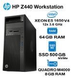 HP Z440 XEON E5 12 CORES/ 64GB RAM/ SSD 512GB/VGA QUADRO 8GB, Met videokaart, HP, 512 GB, Intel Xeon