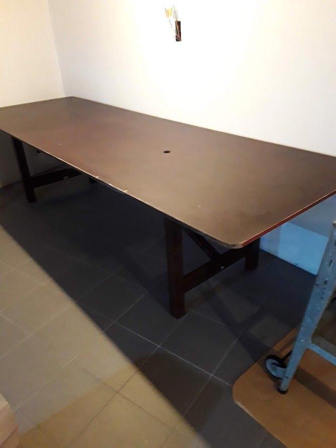 Feesttafel inklapbaar 300x100 massief hout met betonplex, Doe-het-zelf en Bouw, Platen en Panelen, Zo goed als nieuw, Betonplex