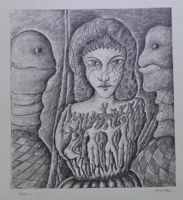 ARMAND SIMON / SURREALISME / ZW-W LITHO / 66x50cm / SIG beschikbaar voor biedingen
