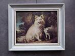 Schilderij reprint - witte honden, Antiek en Kunst, Ophalen of Verzenden