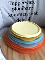 Tupperware 3 plooibare kommen met deksel 18 foto's., Maison & Meubles, Comme neuf, Bleu, Envoi, Récipient ou Bol