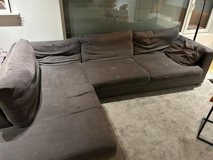 Hoekbank gratis, Huis en Inrichting, Zetels | Voetbanken en poefs, Gebruikt, 125 cm of meer, 125 cm of meer, Rechthoekig, Stof