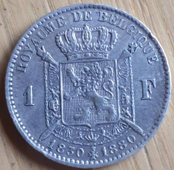 BELGIQUE : 1 FRANC 1830-1880 KM 38 PR/FDC