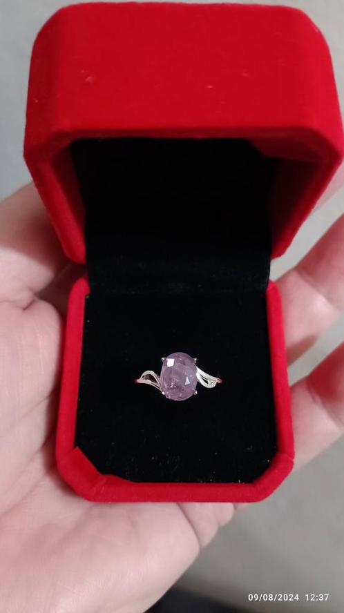 Bague réglable en argent massif avec Saphir de Madagascar, Bijoux, Sacs & Beauté, Bagues, Neuf, Femme, Violet, Argent, Avec pierre précieuse