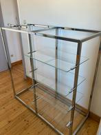 Etalagerek aluminium met glas, Huis en Inrichting, Kasten | Vitrinekasten, Ophalen, Zo goed als nieuw, Glas