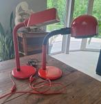 2 vintage rode bureaulampen, Ophalen of Verzenden, Zo goed als nieuw
