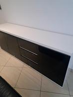 Buffet laqué noir et blanc, Ophalen, Zo goed als nieuw, 200 cm of meer, Minder dan 100 cm