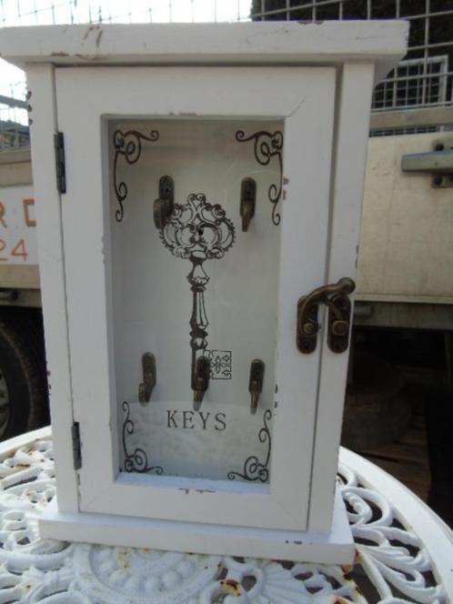 houten sleutelkastje met kleur en glas, nieuw!, Huis en Inrichting, Woonaccessoires | Wanddecoraties, Nieuw, Ophalen of Verzenden