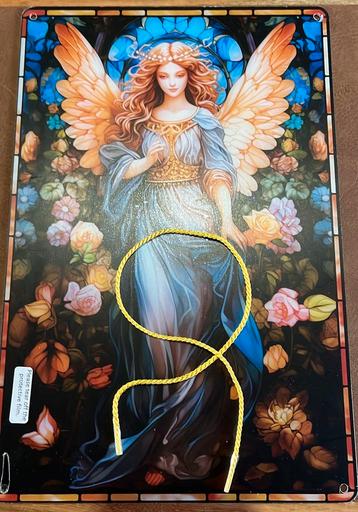 Plastic plaat met mooie afbeelding van Engel 20 x 30cm beschikbaar voor biedingen