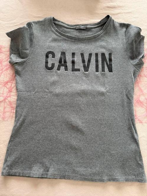 Grijze T-Shirt Calvin, Kleding | Dames, T-shirts, Zo goed als nieuw, Maat 46/48 (XL) of groter, Zwart, Korte mouw, Ophalen of Verzenden
