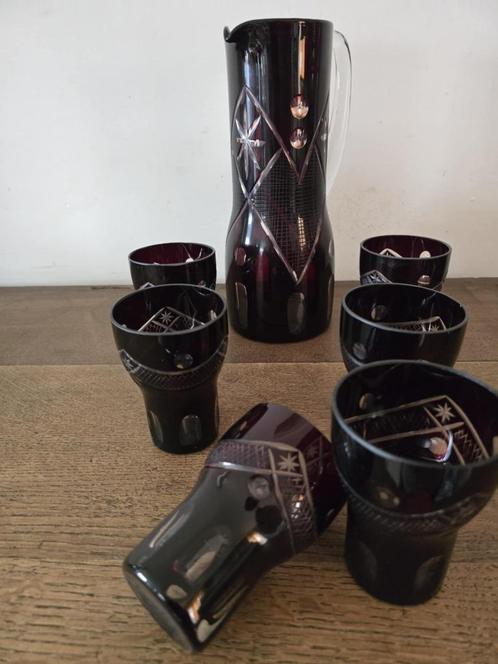 Set met limonade van Boheem kristal, Antiek en Kunst, Antiek | Glaswerk en Kristal, Ophalen of Verzenden