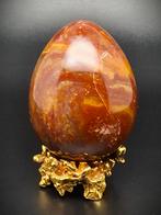 Zeldzaam gesneden ei Jasper (donkerrood bordeauxrood), Verzamelen, Verzenden, Mineraal