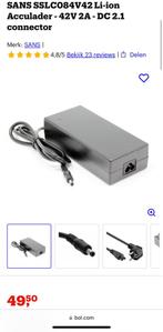SANS SSLC084V42 Li-ion Acculader - 42V 2A - DC 2.1 connector, Fietsen en Brommers, Ophalen of Verzenden, Zo goed als nieuw