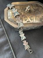 Oude parelmoer en sterling zilveren armband, Antiek en Kunst, Ophalen of Verzenden, Zilver