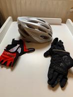 Casque de vélo + 2 paires de gants, Vélos & Vélomoteurs, Gants, Utilisé, Enlèvement ou Envoi