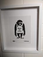 Banksy , litho nr 71/100 met certificaat. 54 x 46 om ( kader, Antiek en Kunst, Kunst | Litho's en Zeefdrukken, Ophalen