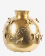 Grand vase doré Colmore by Diga à décor de papillons, Maison & Meubles, Enlèvement ou Envoi, Neuf