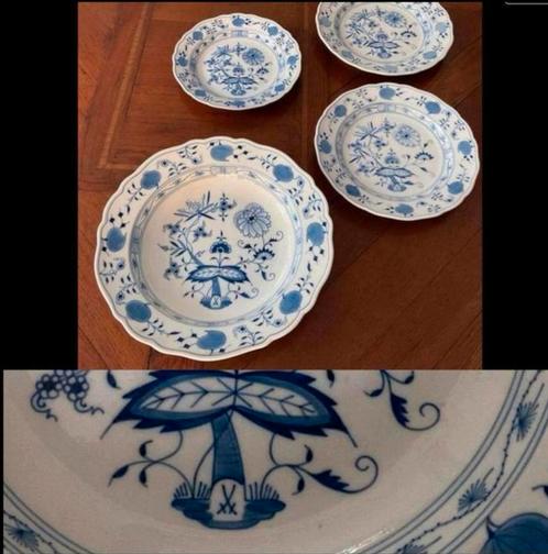 Set Meissen porselein borden, schotel, schaal met merk., Antiek en Kunst, Antiek | Porselein, Ophalen