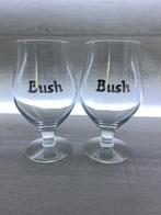 04/ Lot de 02 Verres Bush écriture argentées, Ophalen of Verzenden, Zo goed als nieuw, Bierglas