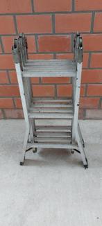 Vouwladder aluminium 4x3 treden, 3.74m, Doe-het-zelf en Bouw, Ladders en Trappen, Ophalen, Gebruikt, Ladder, Opvouwbaar of Inschuifbaar