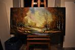 N.VERHEYDEN peinture paysage grand beau tableau N.VERHEYDEN, Antiquités & Art, Art | Peinture | Classique, Enlèvement
