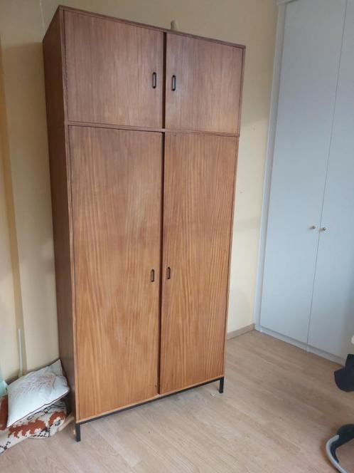 Armoire-penderie de style suédois "vintage" en placage bois, Huis en Inrichting, Kasten | Kleerkasten, Gebruikt, 200 cm of meer