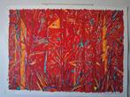Vroege zeefdruk Fik Van Gestel abstracte compositie uit 1983, Ophalen of Verzenden
