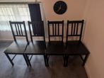 4 zwarte Ikea stoelen, Ophalen, Zo goed als nieuw