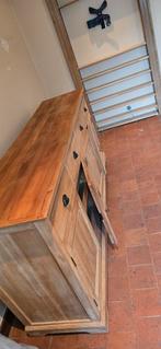 Meuble dressoir en teck 4 portes 4 tiroirs, Maison & Meubles, Enlèvement, Utilisé, Teck