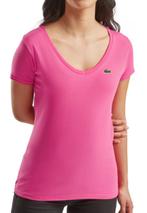 Lacoste T-shirt V-Hals Dames 8 kleuren XS,S,M,L,XL,2XL Nieuw, Overige kleuren, Verzenden, Maat 46/48 (XL) of groter, Nieuw