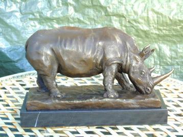 gesigneerde bronzen neushoorn, MILO. beschikbaar voor biedingen
