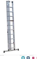 Ladder 3 x 9 treden. +- 6,50m., Ophalen, Zo goed als nieuw