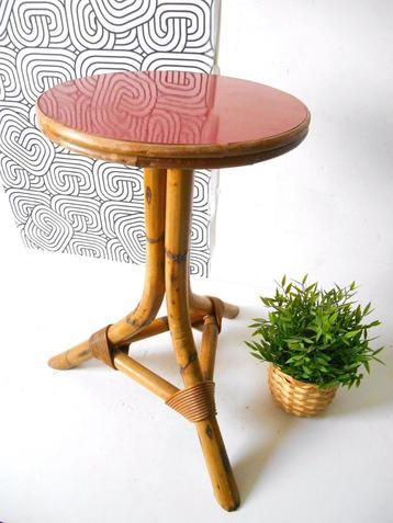 Table à plantes vintage en bambou des années 1950