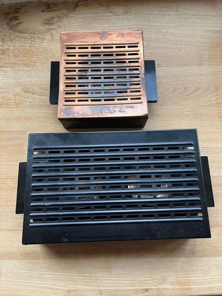 Vintage warmhouders theelicht in metaal/koper, Antiek en Kunst, Antiek | Keukengerei, Ophalen