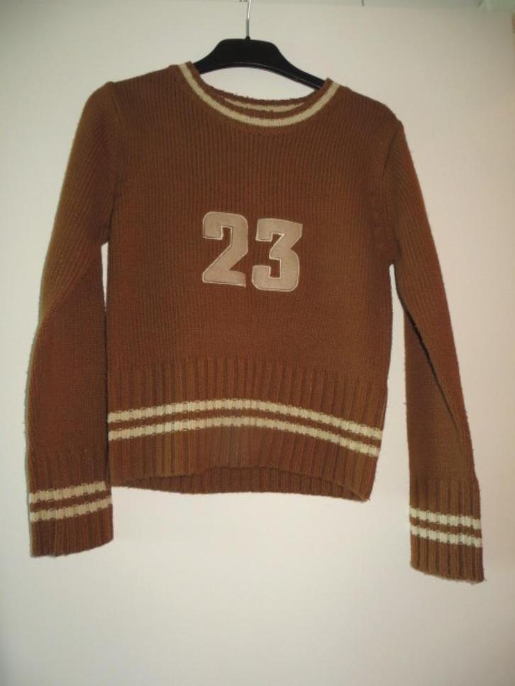 Bruine pull "23"- dames blouse - Broadway - Medium - sweater, Kleding | Dames, Truien en Vesten, Gedragen, Maat 38/40 (M), Bruin